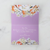 Tangerine Branches Bloemen Krans Citrus Lila Kaart (Binnen)