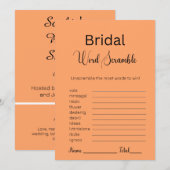 Tangerine Bruidswoordzoekspel Kaart (Voorkant / Achterkant)