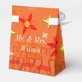 Tangerine Burst bruiloft gunst Bedankdoosjes (Achterkant)