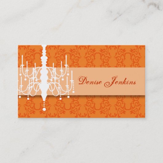 Tangerine Chandelier Biz Card Visitekaartje (Voorkant)
