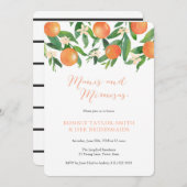 Tangerine Charcoal Manis Mimosas Bridal Luncheon Kaart (Voorkant / Achterkant)