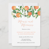 Tangerine Charcoal Manis Mimosas Bridal Luncheon Kaart (Voorkant)