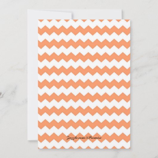 Tangerine Chevron bruiloft uitnodigingen (Achterkant)