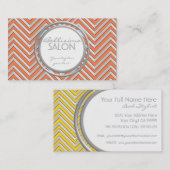 Tangerine - Chevron Pattern Modern Stripe Zig Zag Visitekaartje (Voorkant / Achterkant)