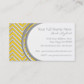 Tangerine - Chevron Pattern Modern Stripe Zig Zag Visitekaartje (Achterkant)