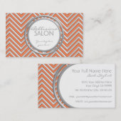 Tangerine - Chevron Pattern Modern Stripe Zig Zag Visitekaartje (Voorkant / Achterkant)