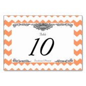 Tangerine Chevron Tafelkaarten Kaart (Achterkant)