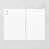 Tangerine Chevron Zigzag Blauwgroen Anchor All-Occ Briefkaart (Achterkant)