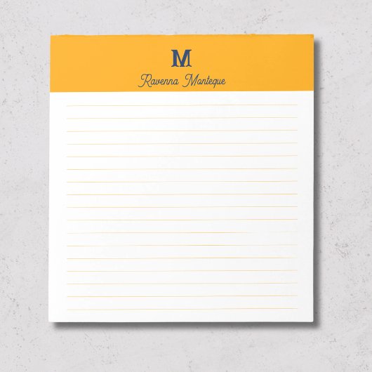 Tangerine Chic Persoonlijke Monogram Naam Lined Notitieblok
