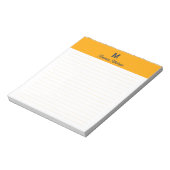 Tangerine Chic Persoonlijke Monogram Naam Lined Notitieblok (Linkerzijde)