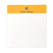 Tangerine Chic Persoonlijke Monogram Naam Lined Notitieblok (Voorkant)