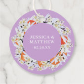 Tangerine Citrus Blooming Branches met grote Flora Bedankjes Labels (Achterkant)