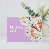 Tangerine Citrus Blooming Branches met grote Flora Bedankkaart (Staand voorkant)