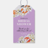 Tangerine Citrus Blooming Branches met grote Flora Cadeaulabel (Voorkant)