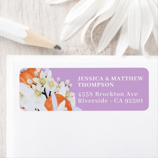 Tangerine Citrus Blooming Branches met grote Flora Etiket (Insitu)