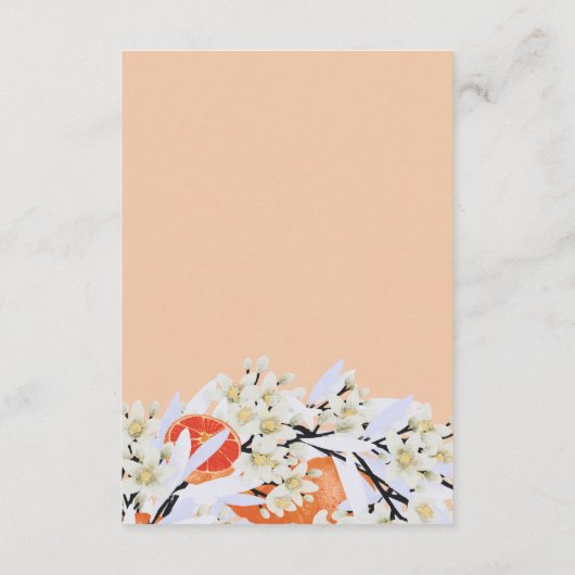 Tangerine Citrus Blooming Branches met grote Flora Informatiekaartje (Achterkant)