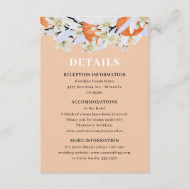 Tangerine Citrus Blooming Branches met grote Flora Informatiekaartje