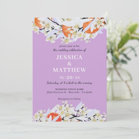 Tangerine Citrus Blooming Branches met grote Flora Kaart (Staand voorkant)