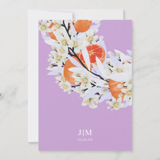 Tangerine Citrus Blooming Branches met grote Flora Kaart (Achterkant)