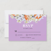 Tangerine Citrus Blooming Branches met grote Flora RSVP Kaartje (Voorkant)