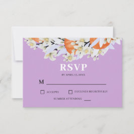 Tangerine Citrus Blooming Branches met grote Flora RSVP Kaartje