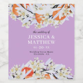 Tangerine Citrus Blooming Branches met grote Flora Wijn Etiket (Enkel label)