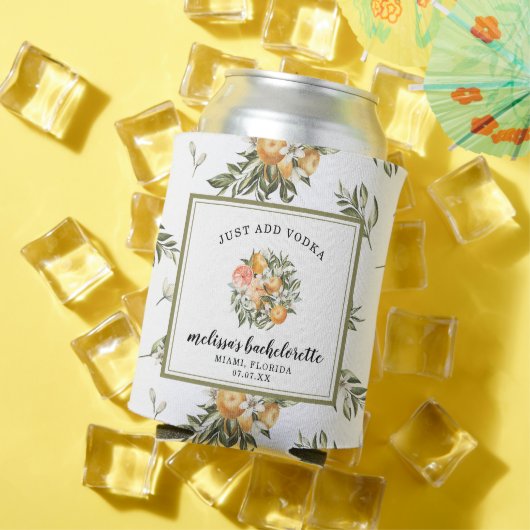 Tangerine Citrus Botanische Bruiloft Bachelorette Blikjeskoeler (Insitu Zomer)