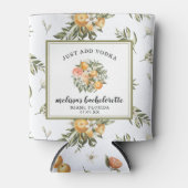 Tangerine Citrus Botanische Bruiloft Bachelorette Blikjeskoeler (Voorkant)