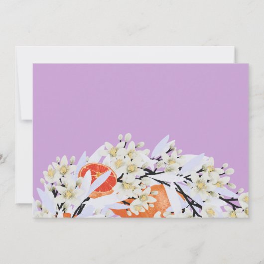 Tangerine Citrus Botanische Krans Bloemen Nieuw Ho Aankondiging (Achterkant)