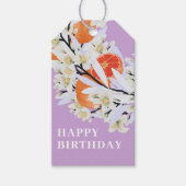 Tangerine Citrus Botanische Krans Bloemen Verjaard Cadeaulabel (Voorkant)