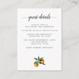 Tangerine Citrus BRUILOFT Details Accommodatie Informatiekaartje