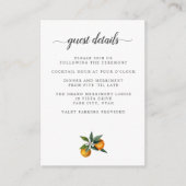 Tangerine Citrus BRUILOFT Details Accommodatie Informatiekaartje (Voorkant)