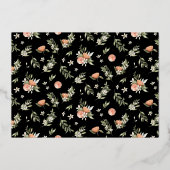 Tangerine Citrus en Gold Floral Vrijgezellenfeest Folie Uitnodiging (Achterkant)