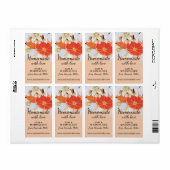 Tangerine Citrus Homemade Business Botanical Etiket (Full Sheet)