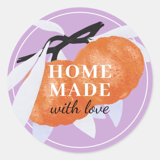 Tangerine Citrus Homemade Business Botanical Ronde Sticker (Voorkant)