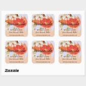 Tangerine Citrus Homemade Business Botanical Vierkante Sticker (Vel)