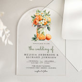 Tangerine Citrus Orange Mason Jar Wedding Acryl Uitnodigingen