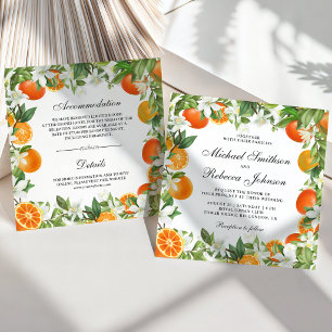Tangerine Citrus Oranje All in One Bruiloft Kaart