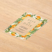 Tangerine Citrus Oranje bruiloft Save the Date Acryl Uitnodigingen (Laagn)