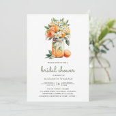 Tangerine Citrus Sinaasappel Mason Jar Vrijgezelle Kaart (Staand voorkant)