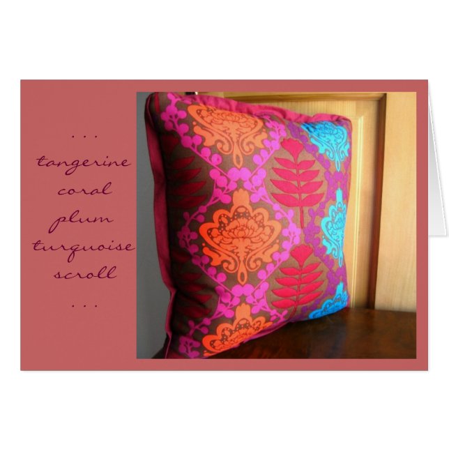 Tangerine Coral Plum Turquoise Scroll Card 2de (Voorkant Horizontaal)