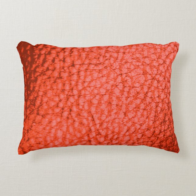 Tangerine Dartk Faux Leather Accent Kussen (Voorkant)