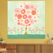 Tangerine Dream Tree Mixed Media Poster Print Art (Insitu (Woonkamer))