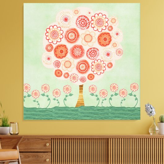 Tangerine Dream Tree Mixed Media Poster Print Art (Insitu (Woonkamer))