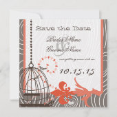 Tangerine Driftwood Hood Graan Vogelkooi Kaart (Voorkant)