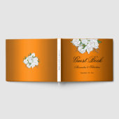 Tangerine Elegante Witte Rozen Bruiloft Gastenboek (Volledig)