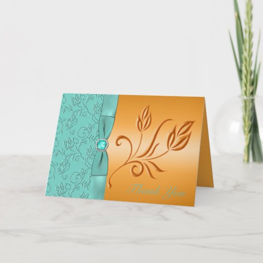 Tangerine en Aqua Jewels Hartelijk dank Bedankkaart (Voorkant)