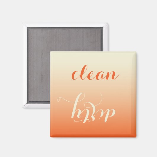 Tangerine en Cream Clean Vuile Vaatwasser Magneet (Voorkant / Achterkant)