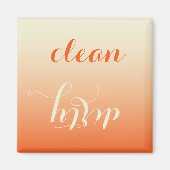 Tangerine en Cream Clean Vuile Vaatwasser Magneet (Voorkant)