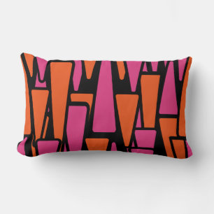 Tangerine en Fuchsia Abstract Design Kussens